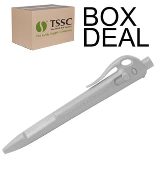 picture of Detectable Retractable Elephant Pen Blue Ink - White Housing - WC - Box Deal 100 Pieces - [IH-DT104I01C66PA01]