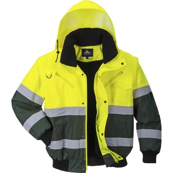 picture of Portwest - C565 - X Hi-Vis Bomber Jacket - Yellow/Green - PW-C565YGR