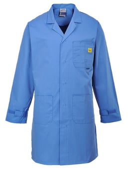 picture of Portwest - AS10 - Anti-Static ESD Coat - Blue - Size X Small - PW-AS10-HBR-XS