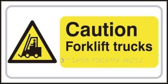 picture of Caution Forklift trucks – Taktyle (300 x 150mm) - SCXO-CI-TK3802BSI