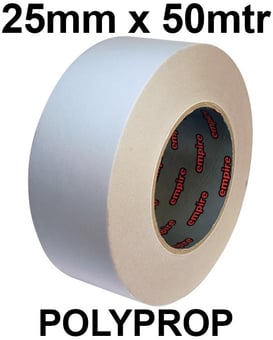 picture of Economy Double Sided Polyprop Tape - 25mm x 50mtr - [EM-911225X50]