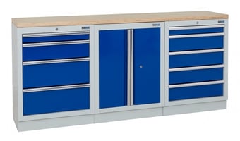 picture of BiGDUG 2041mm Wide Workbench - 4 Drawer Cabinet - 2 Door Cupboard - 5 Drawer Cabinet - Multiplex - [BDU-TGC314GBM] - (LP)