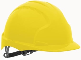 Picture of JSP - The All New EVO2 Helmet - Yellow Hard Hat - Standard Peak with OneTouch 3D Adjustment Slip Ratchet Harness - [JS-AJE030-000-200]