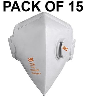 picture of UVEX - Silv-Air C3210 FFP2 Valved Fold Flat Disposable Mask - Pack of 15 - [TU-8733-210]