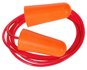 Picture of Portwest - EP08 - Corded PU Foam Ear Plug - Pack of 200 Pairs - Orange - [PW-EP08ORR]