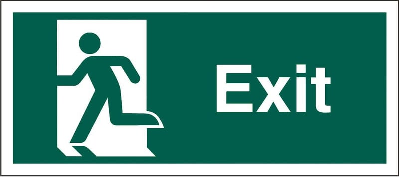 picture of Exit Sign Man on Left - 300 x 150Hmm - Rigid Plastic - [AS-SA51L-RP]