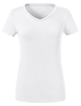 Picture of Russell Pure Organic - V-Neck T-Shirt - White - [BT-R103F-WHT]