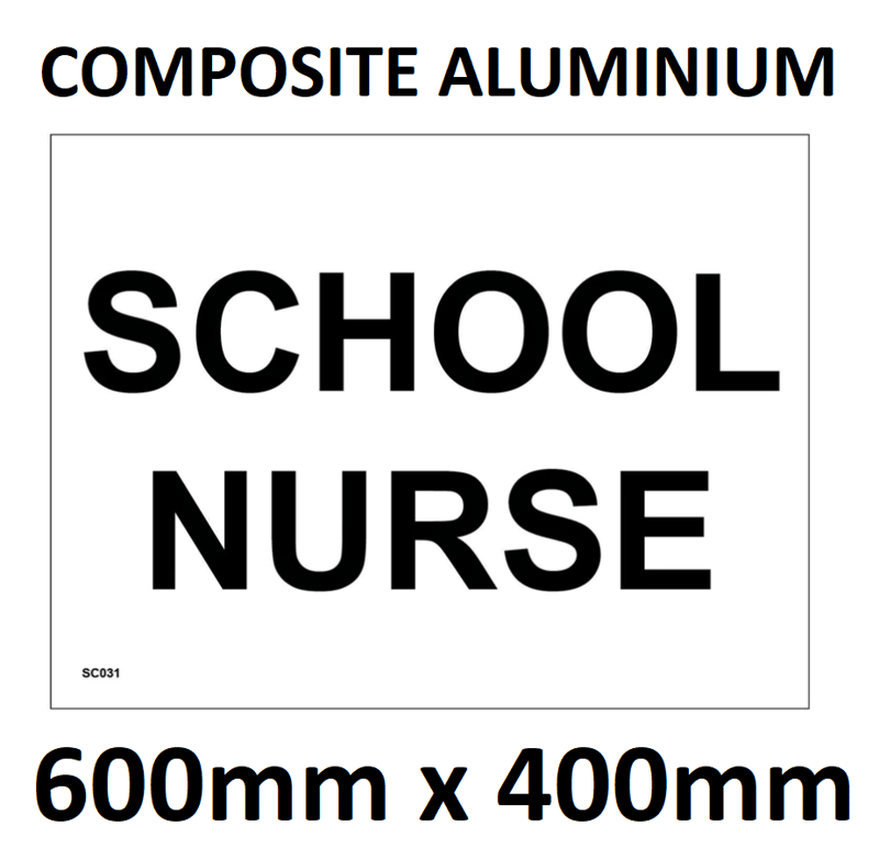 picture of SC031 School Nurse Sign Dibond/Composite Aluminium 600mm x 400mm - [PWD-SC031-C640]