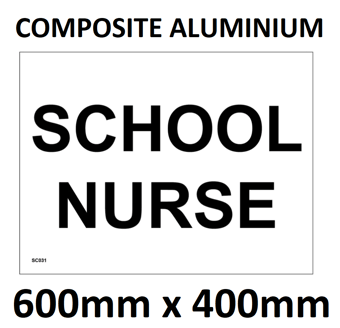 picture of SC031 School Nurse Sign Dibond/Composite Aluminium 600mm x 400mm - [PWD-SC031-C640] - (LP)