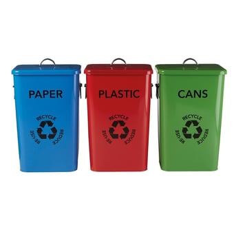 picture of Maison by Premier Recycle Logo Bins - Set Of 3 - [PRMH-BU-X0506X458] - (HP)