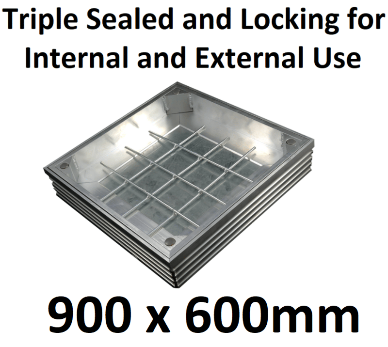 picture of Triple Sealed and Locking for Internal and External Use - Recessed Aluminium Cover - 900 x 600mm - [EGD-TSL-60-9060]