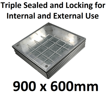 picture of Triple Sealed and Locking for Internal and External Use - Recessed Aluminium Cover - 900 x 600mm - [EGD-TSL-60-9060]