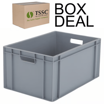 picture of BiGDUG Euro Stacking Box - 290h x 400w x 600d mm - 54L - Grey - Box Deal of 10 - [IH-BDU-BNB4628G] - (LP)