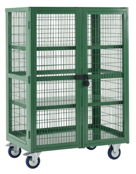 Picture of QMP Boxwell Trolley With Doors - Green - Steel - 1655H x 900W x 600D - [QM-XD169060MGXX] - (LP)