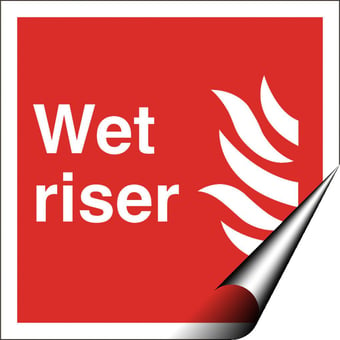 picture of Wet Riser Sign - 200 X 200Hmm - Self Adhesive Vinyl - [AS-FI33-SAV]