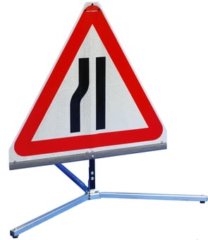picture of TriFlex Triangular with "Road Narrows Nearside" Sign - 750mm - Sign face with Standard Grade Reflectivity - [QZ-517NS.750.TFX]