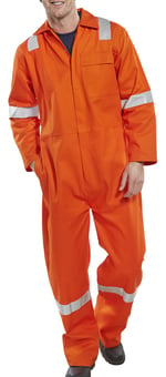 Picture of Beeswift Flame Retardant Coverall - Orange - Regular Leg - Nordic Design - BE-CFRBSNDOR