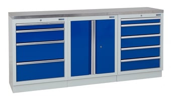 picture of BiGDUG 2041mm Wide Workbench - 4 Drawer Cabinet - 2 Door Cupboard - 5 Drawer Cabinet - Stainless - [BDU-TGC314GBS] - (LP)