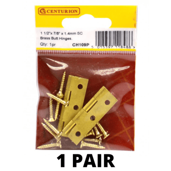 picture of Centurion SC Medium Duty Solid Drawn Butt Hinges (1 Pair) - 1 1/2" x 7/8" x 1.4mm - [CI-CH109P]