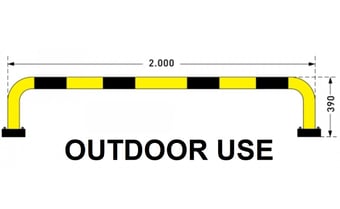 picture of BLACK BULL FLEX Protection Guard - Outdoor Use - (H)390 x (W)2000mm - Yellow/Black - [MV-196.29.639]