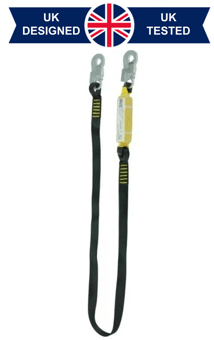picture of ZERO Single Webbing Lanyard with Snaphooks  - 2m - [XE-ABM-T3] - (DISC-X)