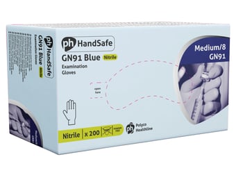 Picture of Polyco Powder Free Blue Nitrile Disposable Gloves - BM-GN91/200 - (DISC-X)
