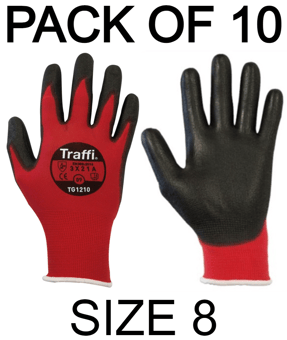 picture of TraffiGlove Metric Warning Breathable Gloves - Size 8 - Pack of 10 - Pair - TS-TG1210-08X10 - (AMZPK2)
