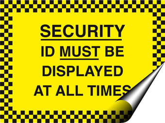 Picture of Security ID Must be Displayed at All Times Sign - 400 x 300Hmm - Self Adhesive Vinyl - [AS-SEC8-SAV]