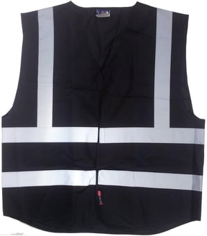 picture of Black Coloured Hi Vis Vest -  Polyester Tricot Knitted - BI-92 - (NICE)