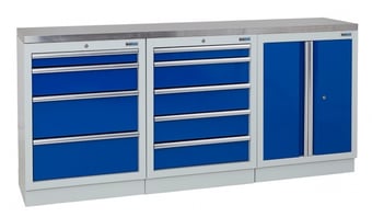picture of BiGDUG 2041mm Wide Workbench - 4 Drawer Cabinet - 5 Drawer Cabinet - 2 Door Cupboard - Stainless - [BDU-TGC341GBS] - (LP)