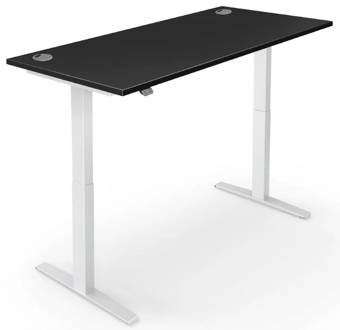 picture of Yo-Yo DESK PRO 2 White Frame with Black Desk Top - YYO-YD-PRO-2-W/1200700BLA