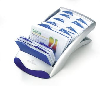 picture of Durable - VISIFIX® Desk Vegas A-Z Index and Business Card Holder - Silver - [DL-241323]