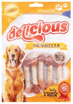 picture of World of Pets Chicken & Duck Dumbell Dog Treats 8 Pack - [PD-WP1076]