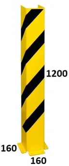 picture of BLACK BULL Pallet Rack End Frame Protectors - 'U' Profile - 1200mmH - 6mm Gauge - Yellow/Black - [MV-197.88.004]