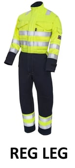 picture of ProGarm 6444 FR AS HV Navy/Yellow Coverall Regular Leg - PG-6444-RL