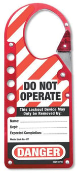 picture of Masterlock 427 Lockout - Tagout Labelled Snap-on Hasp - [MA-427]