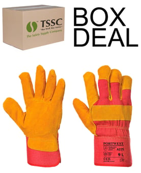 picture of Portwest A225 Fleece Lined Rigger Red Gloves - Box Deal 72 Pairs - [IH-PWA225RER]