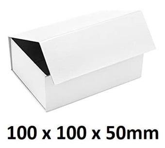 picture of Branded With Your Logo - Luxury Magnetic Gift Boxes - White Colour - 100 x 100 x 50mm - [IH-RJ-MGB100WHITE] - (HP)