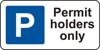 Picture of Spectrum 320 x 160mm Dibond ‘Permit Holders Only’ Road Sign - Without Channel - [SCXO-CI-13126-1]
