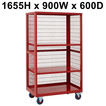 picture of QMP Boxwell Trolley Without Doors - Red - Steel - 1655H x 900W x 600D - [QM-XW169060MRXX] - (LP)