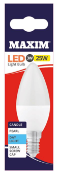 picture of Maxim - 25W - LED Candle Pearl Day Light White - Small Edison Screw Cap  - [PD-25MLCSESDL5X10] - (DISC-R)
