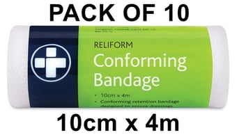picture of Reliform Conforming Bandage - 10cm x 4m - Superb Stretch Bandage - Pack of 10 - [RL-433X10] - (AMZPK)