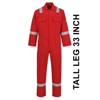 picture of Portwest - Red Bizweld Iona FR Coverall - Tall Leg - PW-BIZ5RET