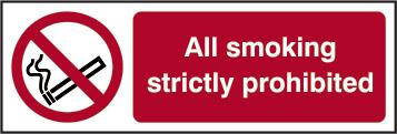 picture of Spectrum All Smoking Strictly Prohibited – SAV 300 x 100mm - SCXO-CI-11850