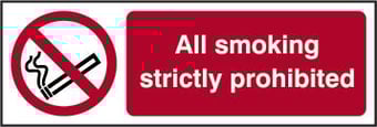 Picture of Spectrum All Smoking Strictly Prohibited - SAV 300 x 100mm - SCXO-CI-11850