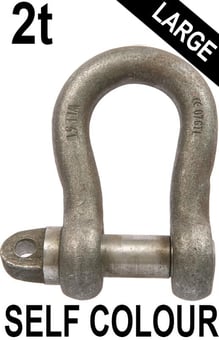 picture of 2t WLL Self Colour Large Bow Shackle c/w Type A Screw Collar Pin - 3/4" X 7/8"- [GT-HTLBSC2]