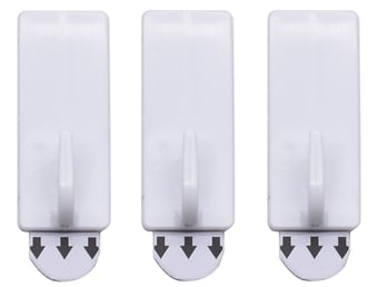 picture of Amtech 3 Piece Rectangular Removable Self-adhesive Hook Set - 2cm x 5cm - [DK-W8303]