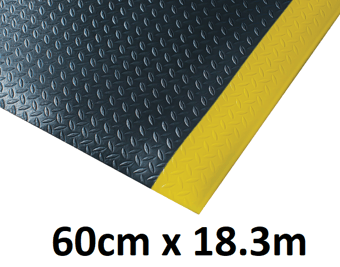 picture of Kumfi Diamond Anti-Fatigue Mat Black/Yellow - 60cm x 18.3m Roll - [BLD-KD260BY]