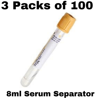 picture of Vacutainer Tube Serum 8ml - 3 Packs of 100 - Gold - [ML-D4831-PACK]