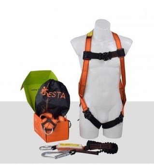 picture of ARESTA Scaffolder Kit 1 - Single Point Harness - EEZE-KLICK Buckle - EN361 EN354 - [XE-AK-S01]